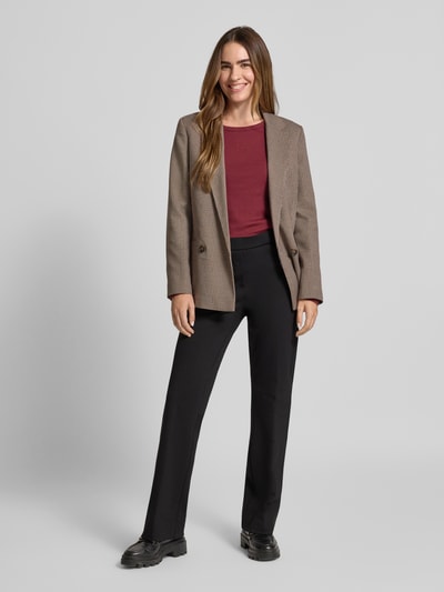 s.Oliver RED LABEL Slim Fit Langarmshirt in Ripp-Optik Bordeaux 1