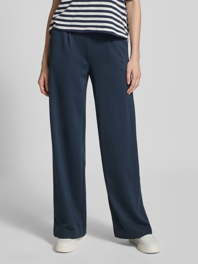 B.Young Wide leg stoffen broek in zwart met bandplooien, model 'Rizetta' Marineblauw - 4