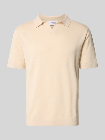 SELECTED HOMME Poloshirt mit V-Ausschnitt Modell 'MATTIS' Offwhite 2