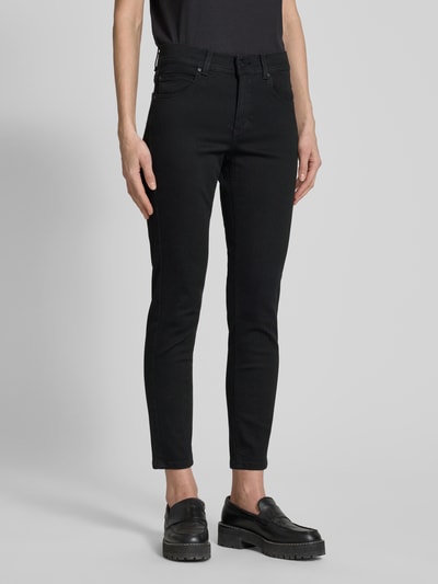 Angels Korte jeans met labelpatch, model 'Ornella' Zwart - 4
