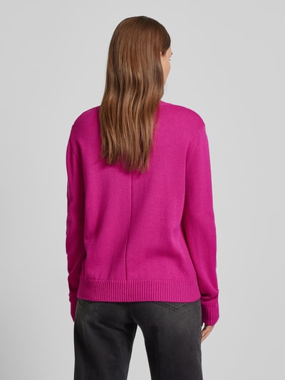 MAERZ Muenchen Gebreide pullover met ribboorden Fuchsia - 5