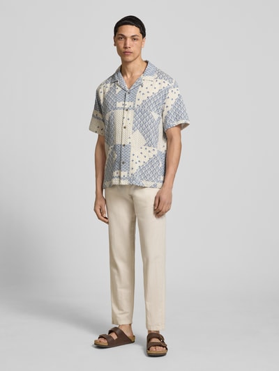 JACK & JONES Spodnie z mieszanka bawełny i lnu model 'KANE' Jasnoszary 1
