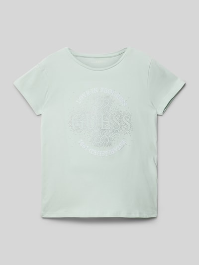 Guess T-Shirt mit Label-Details Bleu 1