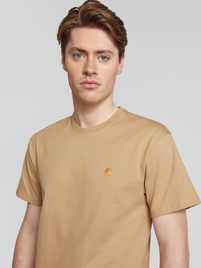 Carhartt Work In Progress T-shirt met labelstitching Beige - 3