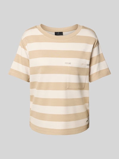 monari T-shirt z kieszenią na piersi Beżowy 2