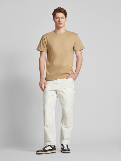 Carhartt Work In Progress T-Shirt mit Label-Stitching Beige 1