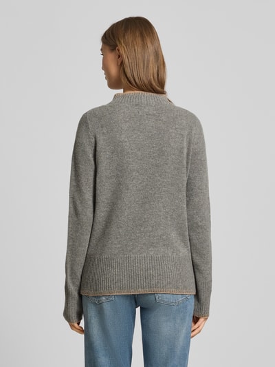 Christian Berg Woman Bluzka z długim rękawem o kroju regular fit z imitacji dzianiny z czystej wełny Średnioszary melanż 5