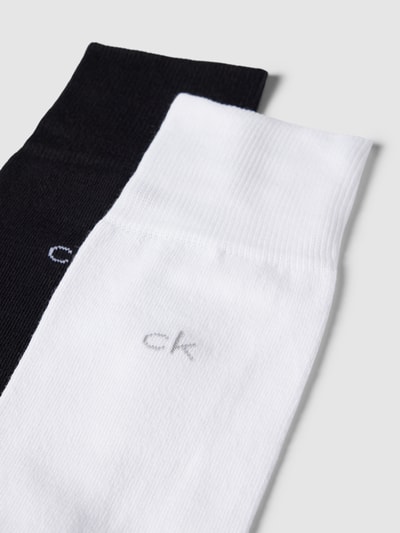 CK Calvin Klein Socken mit Logo-Stickerei im 2er-Pack Weiss 2
