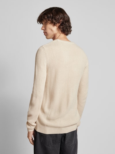 Jack & Jones Strickpullover mit Rundhalsausschnitt Modell 'LEWIS' Beige 5