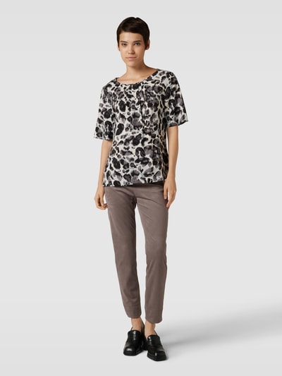 s.Oliver BLACK LABEL Blouse met all-over motief Lichtgrijs - 1