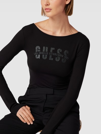Guess Body mit Label-Print Schwarz 3