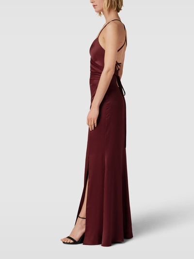 Jake*s Cocktail Abendkleid mit Raffungen Rostrot Melange 4