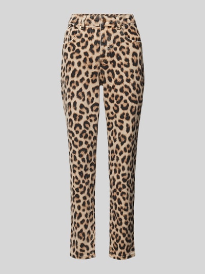 Oui Relaxed Fit Hose mit verkürztem Schnitt Camel 2