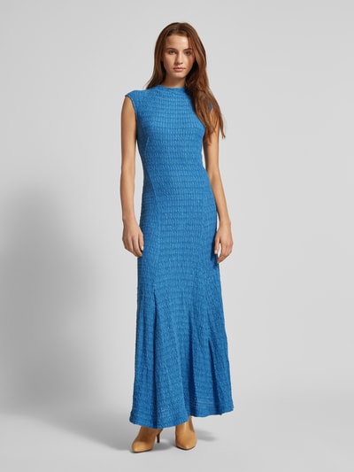 Ivy Oak Maxi-jurk met opstaande kraag, model 'MARCELLA' Oceaanblauw - 4