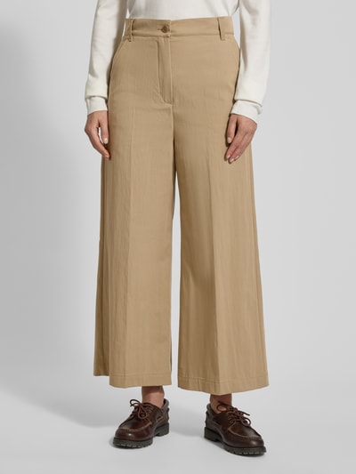 Weekend Max Mara Spodnie z szerokimi nogawkami z Mieszanka bawełny Jasnobrązowy 4