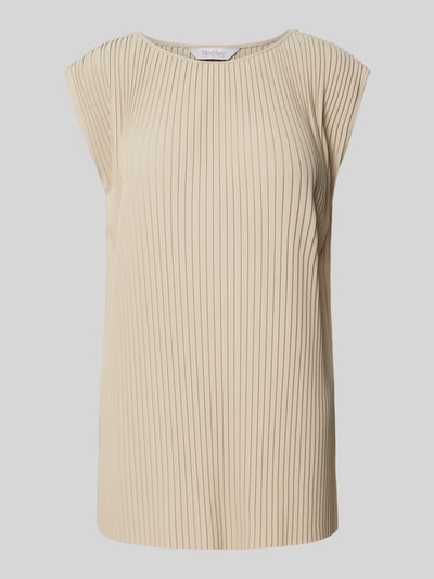 MaxMara Leisure Top bluzkowy z plisami model ‘CAMBUSA’ Piaskowy 2