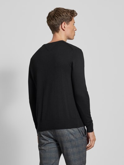 CK Calvin Klein Gebreide pullover met logostitching, model 'PIMA' Zwart - 5