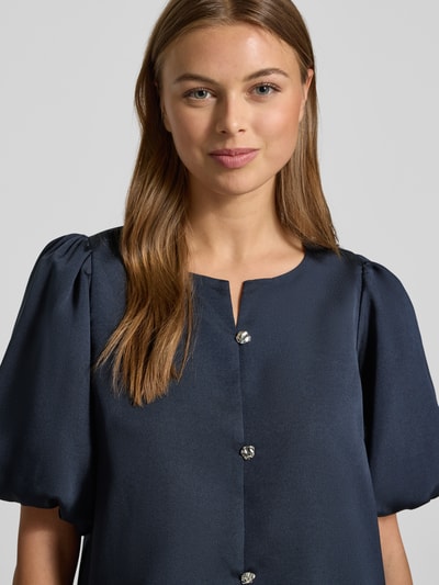 Neo Noir Korte overhemdblouse met knoopsluiting, model 'Aisa' Donkerblauw - 3