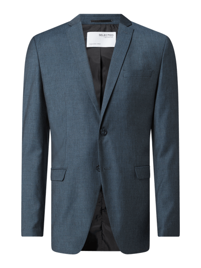 SELECTED HOMME Slim Fit 2-Knopf-Sakko mit Stretch-Anteil Modell 'Bill' Rauchblau 1