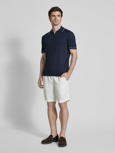 BOSS Regular Fit Poloshirt mit kurzem Reißverschluss Marine 1