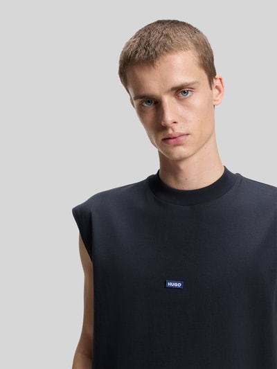 HUGO Blue Relaxed Fit Tank Top aus reiner Baumwolle Modell 'NAVERTZ' Marine 3