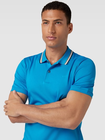 BOSS Poloshirt mit Kontraststreifen Modell 'Penrose' Royal 3