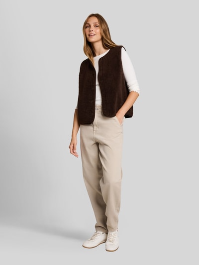 Tom Tailor Denim Regular Fit Weste mit Druckknöpfen Dunkelbraun 1