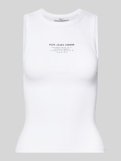 Pepe Jeans Tanktop met labelprint, model 'VIV' Wit - 2