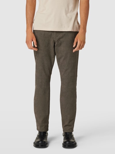 MCNEAL Slim fit pantalon met paspelzakken aan de achterkant Middenbruin - 4