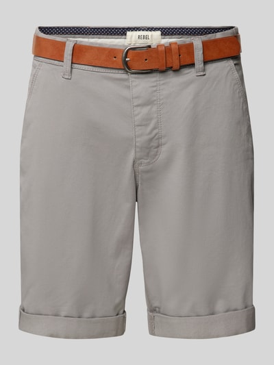 Redefined Rebel Regular Fit Bermudas mit Gürtel Modell 'MIKE' Mittelgrau 2