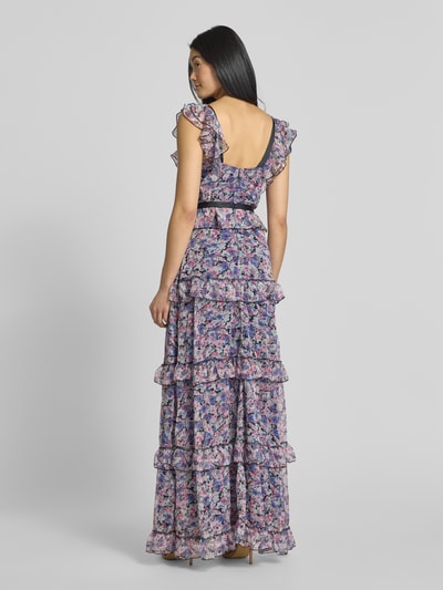 Lipsy Abendkleid mit Volants Bleu 5