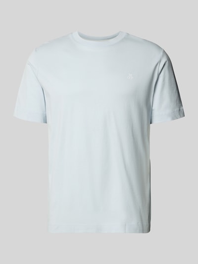 Produktfoto, Regular Fit T-Shirt aus reiner Baumwolle von Marc O'Polo in hellem Uni-Jersey mit Logo-Print, kurzarm, Rundhals, glatte Textur