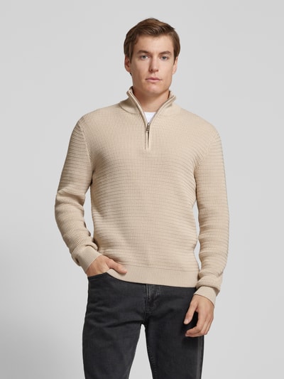 SELECTED HOMME Strickpullover mit Stehkragen Modell 'THEO' Offwhite 4