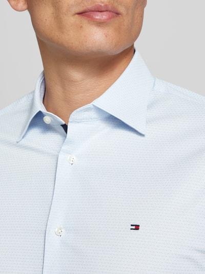 Tommy Hilfiger Regular Fit Business-Hemd mit Logo-Stitching Bleu 3