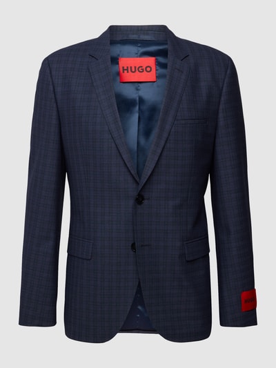 HUGO Extra slim fit 2-knoops colbert met glencheck-motief, model 'Arti' Marineblauw - 1