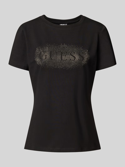 Guess Activewear T-shirt met labeldetail, model 'INGRID' Zwart - 2