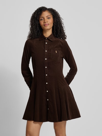 Polo Ralph Lauren Regular Fit Shirt Dress in Cord-Optik Schoko 4