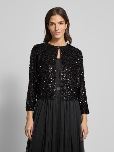 comma Blazer met pailletten en ronde hals, model 'EXPLORE' Zwart - 4