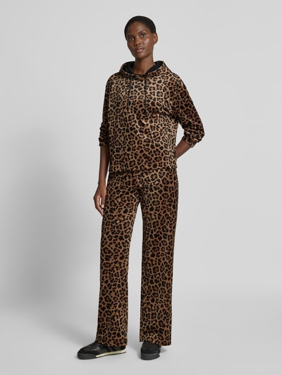 Marc Cain Regular Fit Stoffhose mit Allover-Animal-Print Camel 1