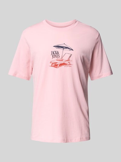 Jack & Jones T-Shirt mit Motiv-Print Modell 'ALMERIA' Rosa 2
