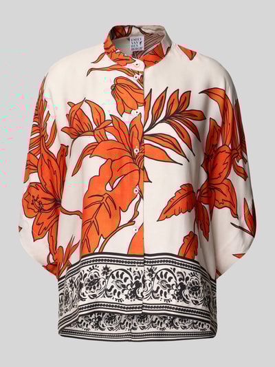 Emily Van den Bergh Relaxed fit blouse van viscose met opstaande kraag Oranje - 2