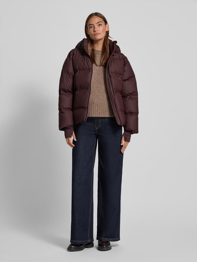 Neo Noir Steppjacke mit Reißverschlusstaschen Bordeaux 1