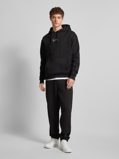 KARL KANI Regular fit sweatpants met labelstitching Zwart - 1