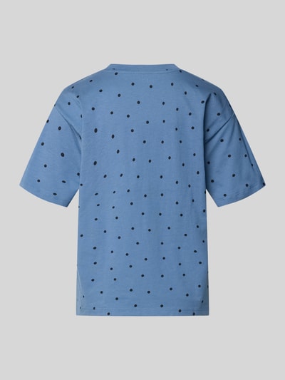 Produktfoto, Regular Fit T-Shirt mit Rundhalsausschnitt von Jake*s Casual, reine Baumwolle, kurzärmelig, blau mit schwarzen Punkten