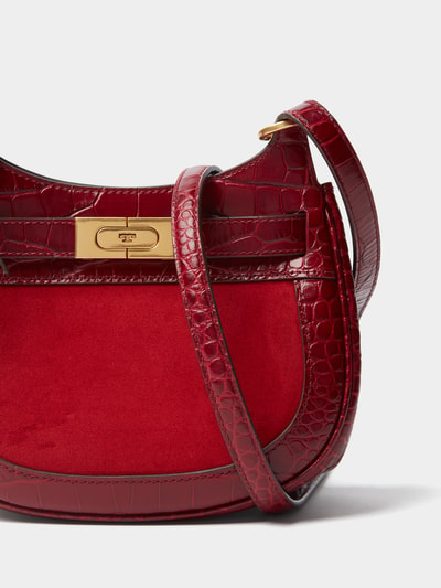 Tory Burch Saddle Bag mit Reptil-Optik Rot 3