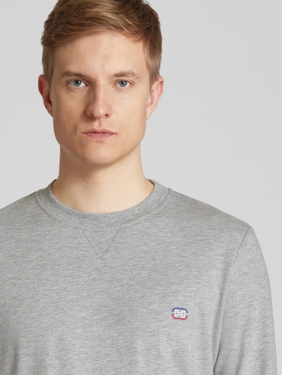 HOM Sweatshirt mit Label-Stitching Mittelgrau Melange 3