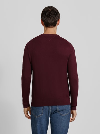 Tommy Hilfiger Regular fit pullover van een mix van katoen en kasjmier Bordeaux - 5