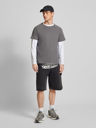 REVIEW T-shirt met raglanmouwen Donkergrijs - 1