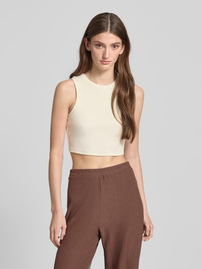 Only Slim fit korte tops van katoenmix, model 'VILMA' Offwhite - 4