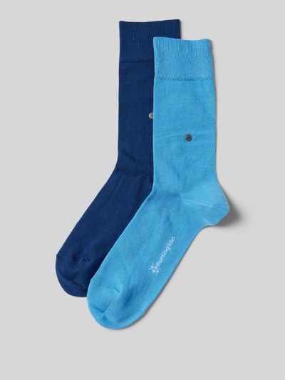 Burlington Socken mit Label-Applikation Modell 'E.day' im 2er-Pack Blau 1